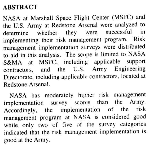 NASA versus Army: Free Capstone Project samples and Examples