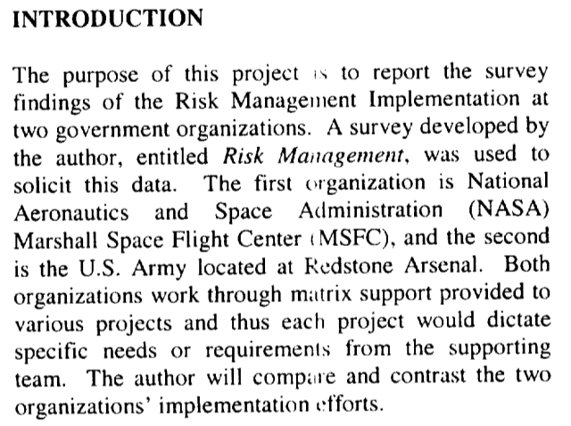 NASA versus Army: Free Capstone Project samples and Examples