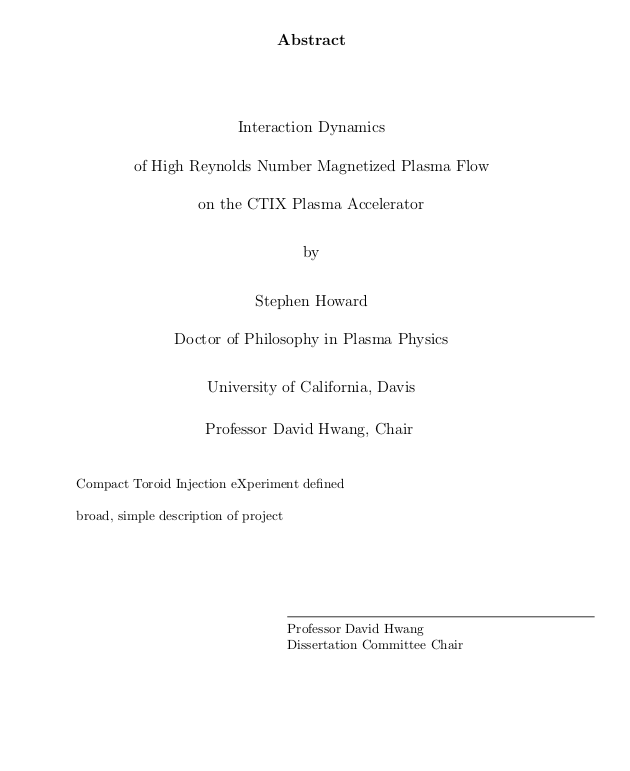 thesis of plasma physics