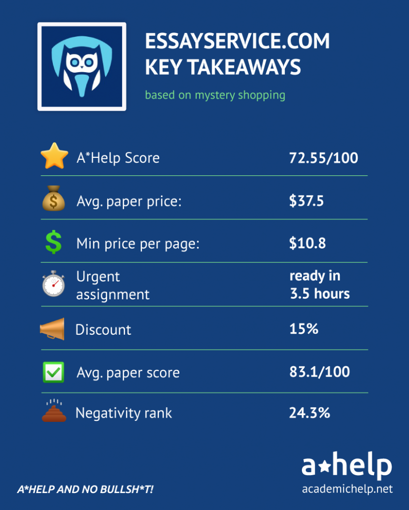 Essayservice Review - Key Takeways Infographics