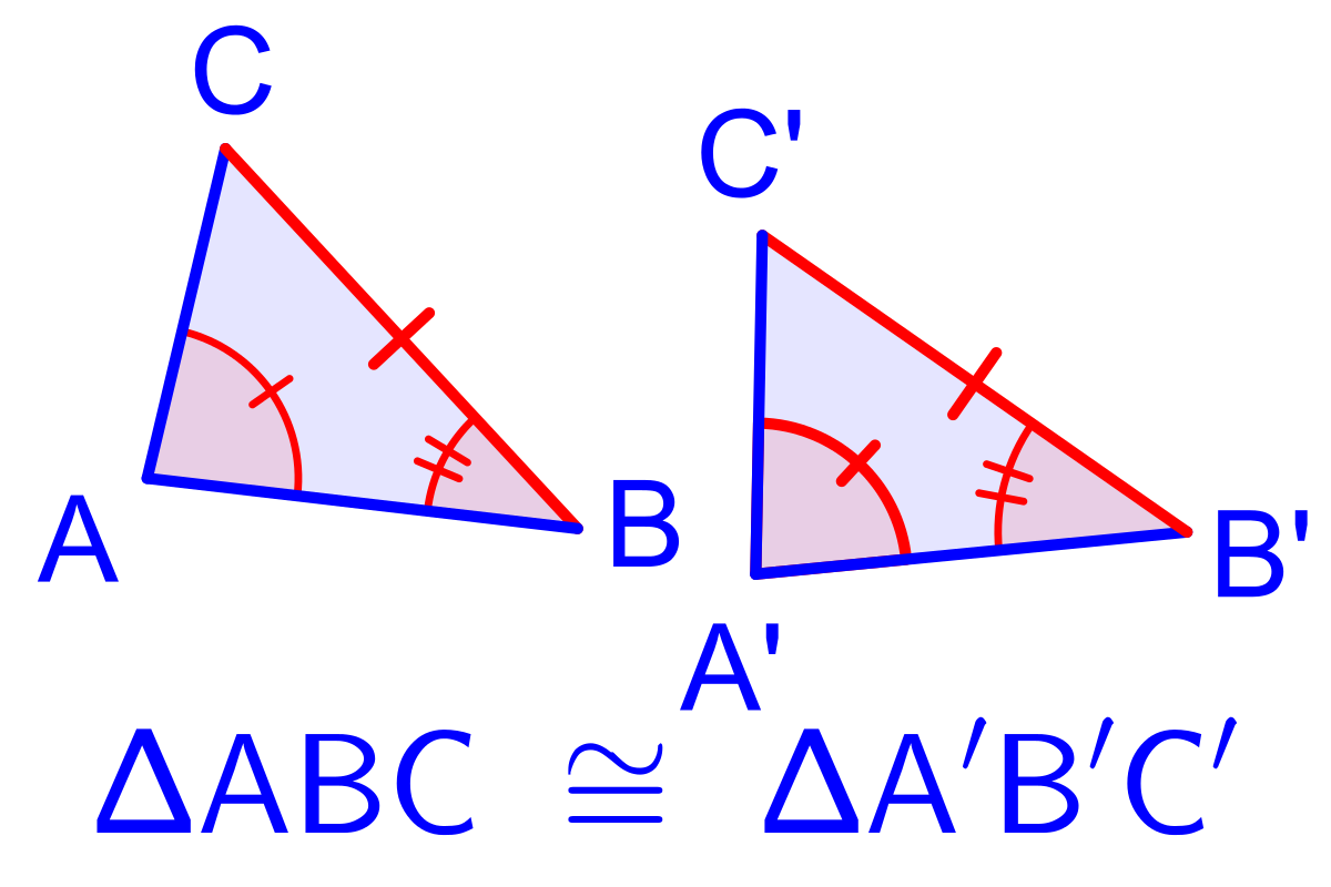 Congruent Shapes In Geometry Criteria And Examples   Angle Angle Side Triangle Congruence.svg 