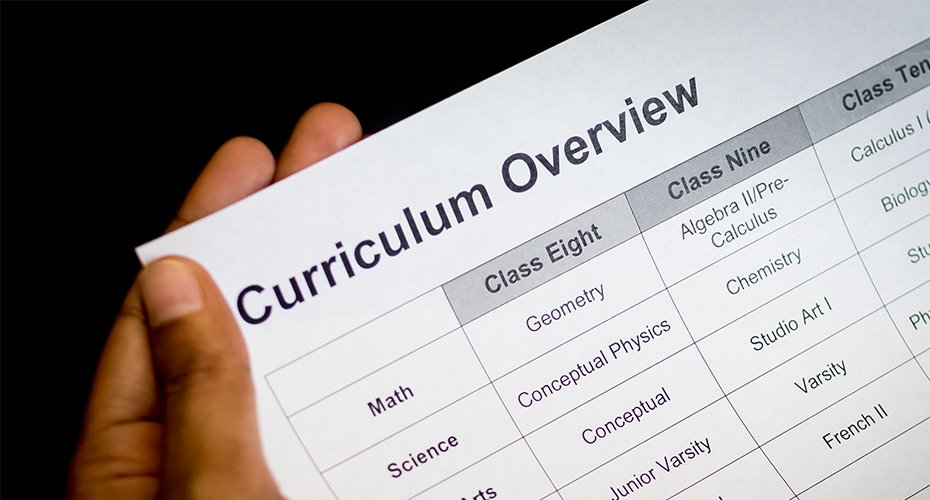 An image of a school curriculum