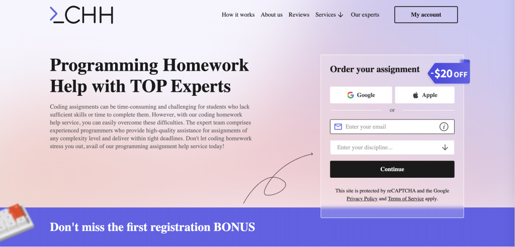 A screenshot of the CodingHomeworkHelp homepage from the list of excel assignment help sites