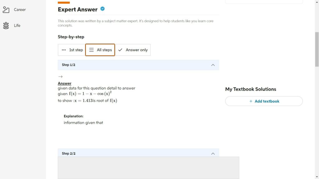 A screenshot of a Subtask 2 solution page at Chegg, p2.
