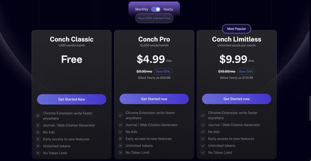 GetConch AI Pricing Plans
