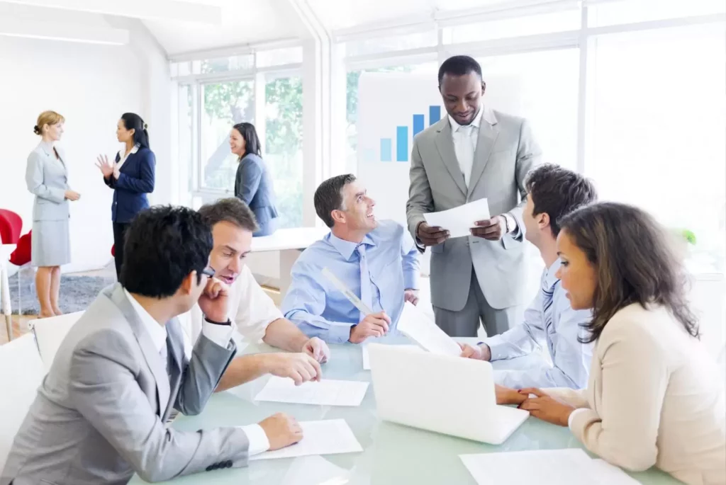 An image of people working in an office