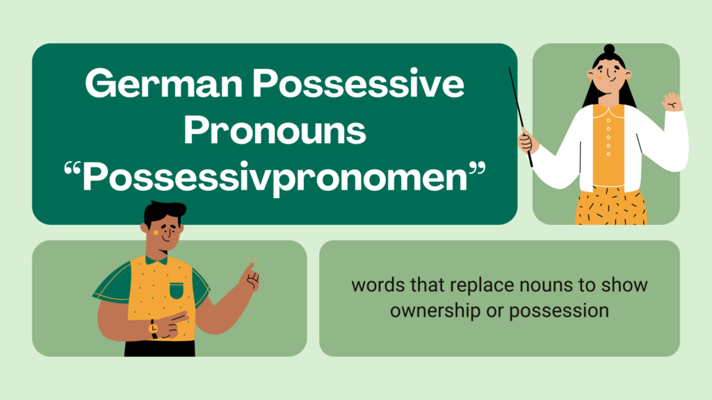 An infographic that deals with problem of german possessive pronouns and provides information on this matter