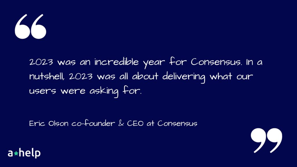 Consensus shares tool insights about 2023