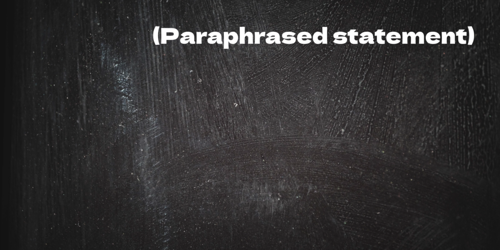 How to cite a paraprase