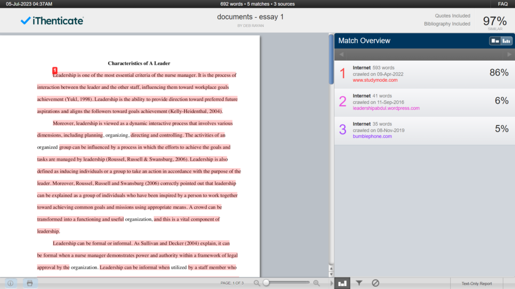 Revisión de iThenticate