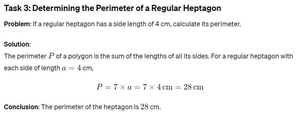 Determining the Perimeter of a Regular Heptagon