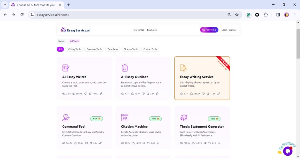 Essayservice.ai features