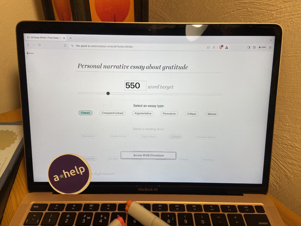 A screenshot of giving a prompt to The-Good-AI