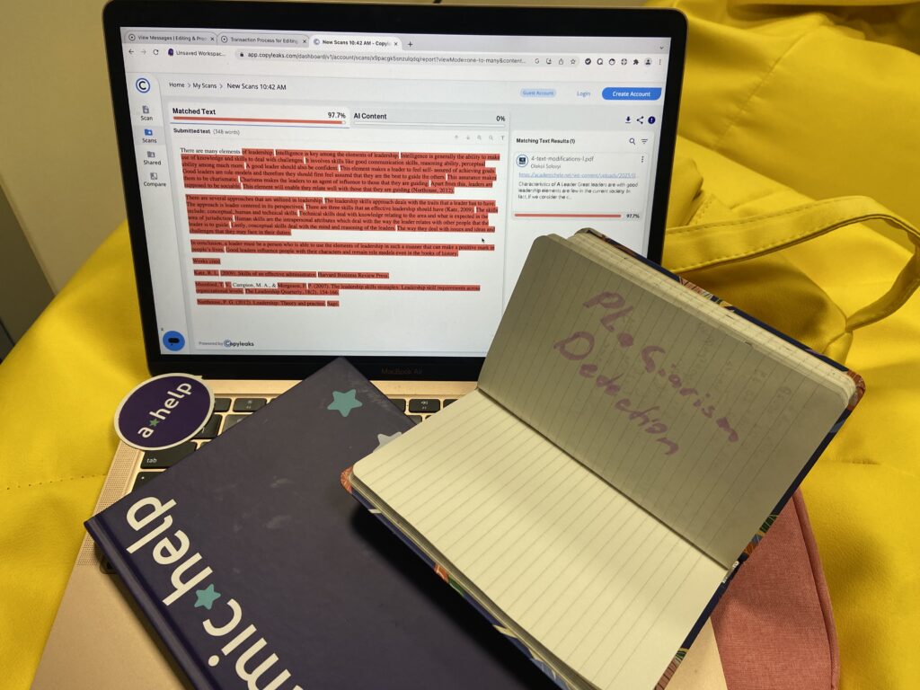 Trying plagiarism detection with Copyleaks 