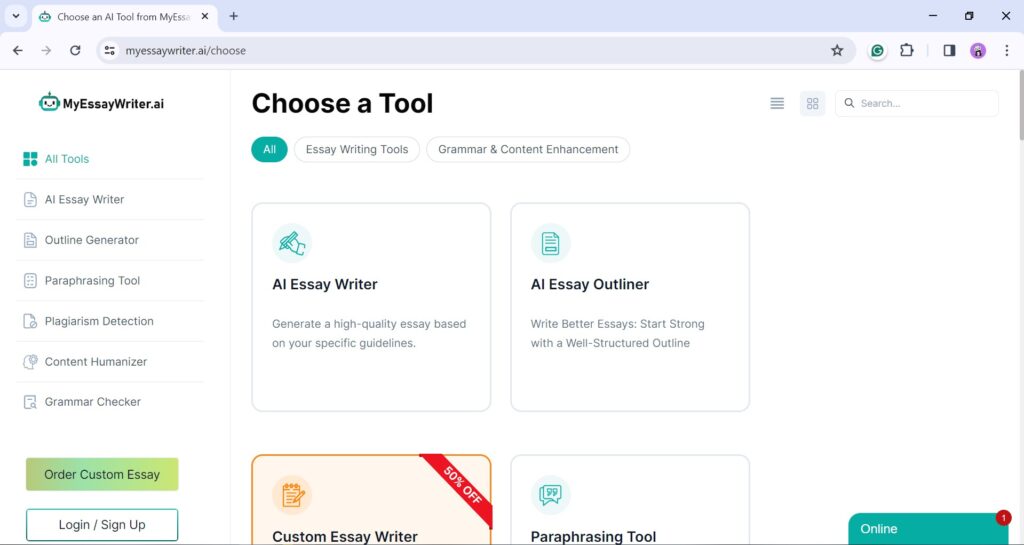 MyEssayWriter features
