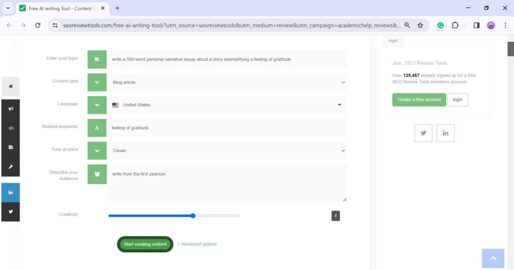SEOReviewTools filled in instructions