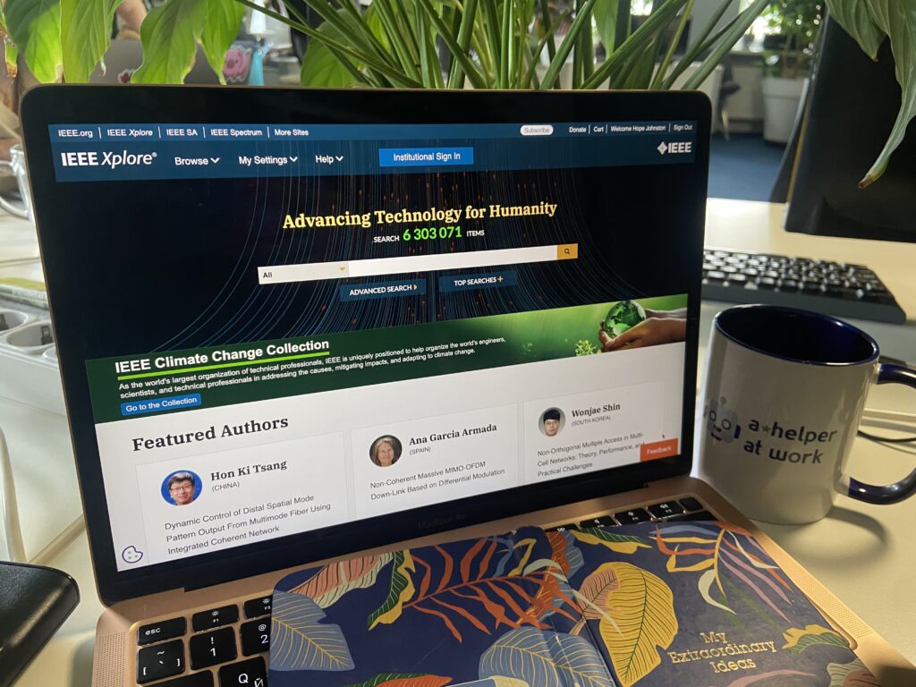 Photo of the homepage at IEEE Xplore