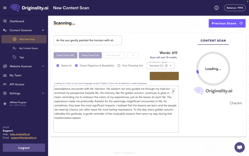 Scanning for AI-generated content at Originality