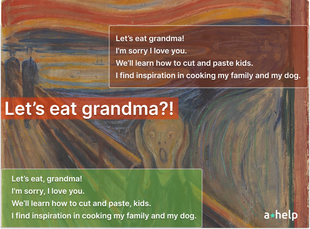 An illustration of a punctuation mistake