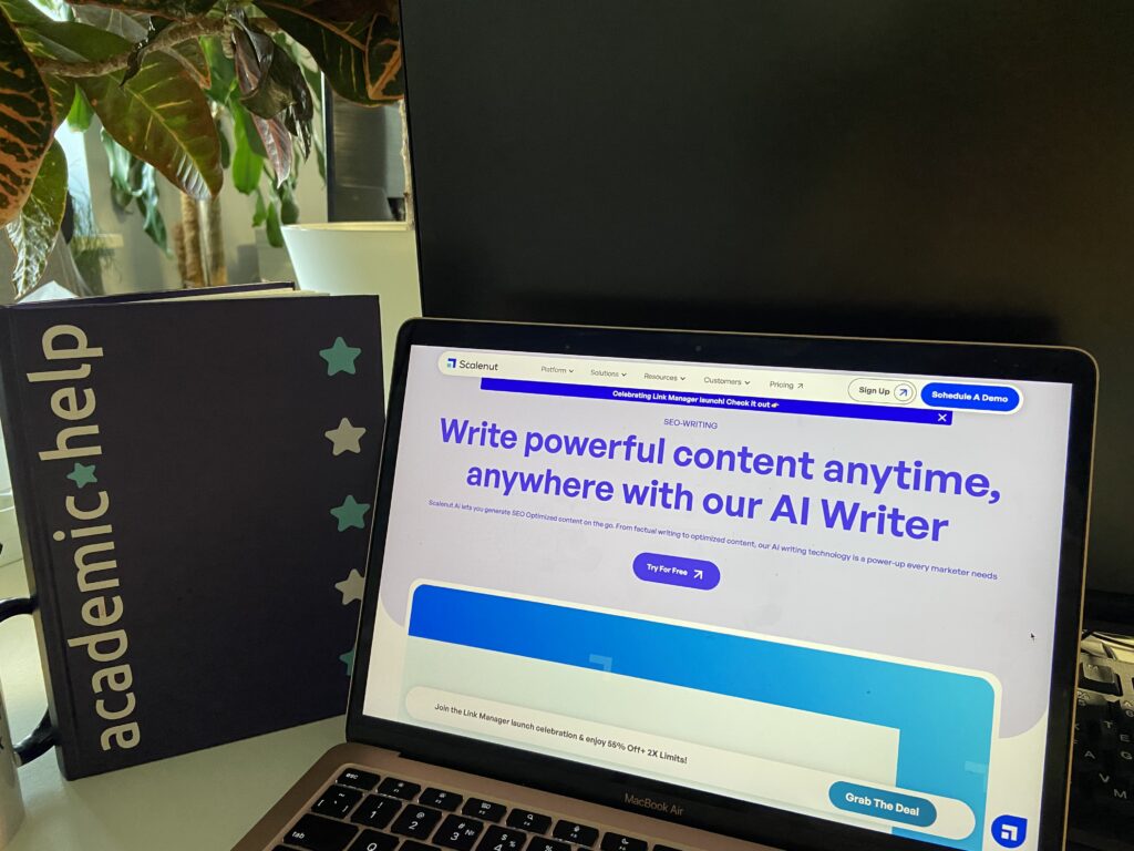 A photo of working with Scalenut's AI Writer