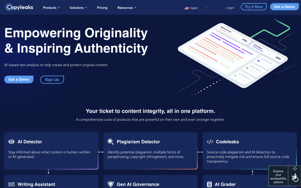 Copyleaks' main page