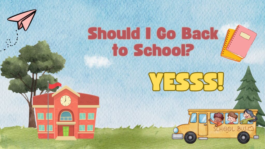 colourful school bus and school on a field