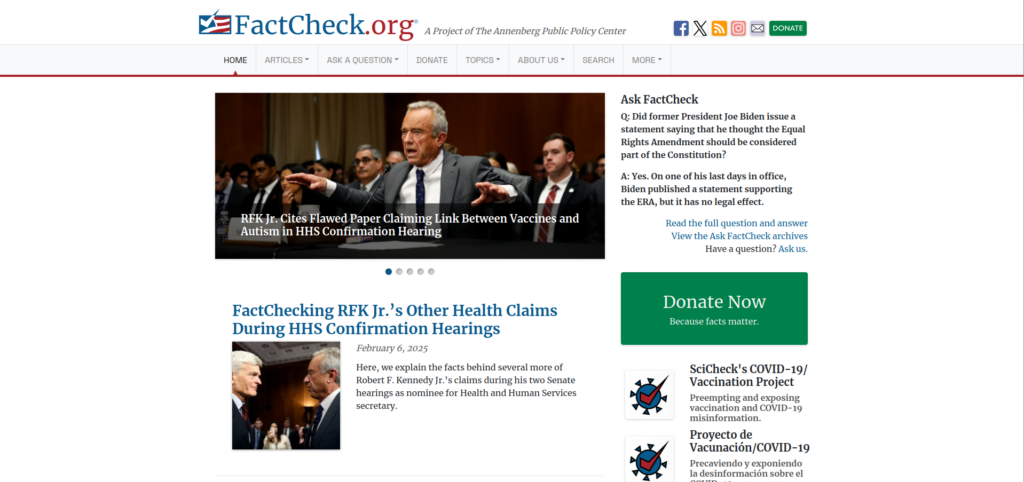 Factcheck.org Review 2025