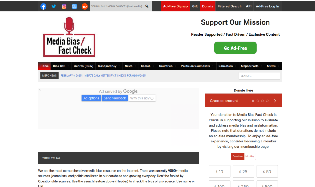 Media Bias Fact Check Review 2025