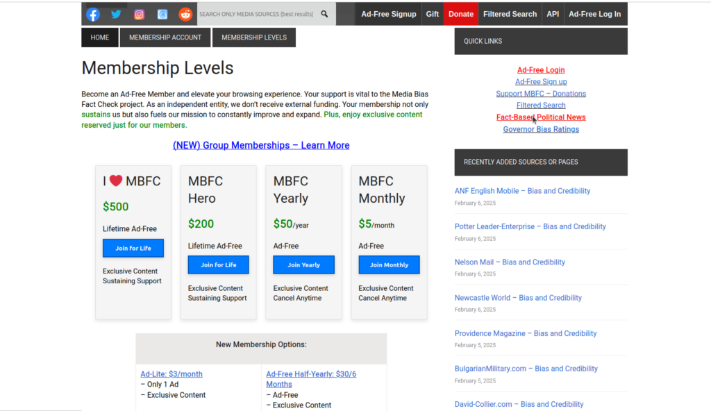 Media Bias Fact Check Review 2025