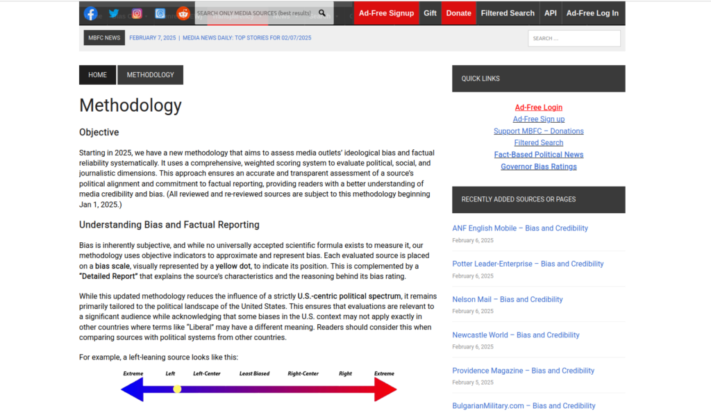 Media Bias Fact Check Review 2025