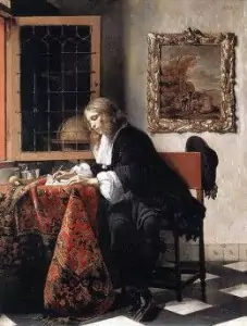 gabriel metsu man writing a business letter