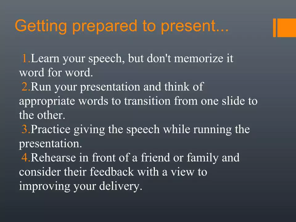get prepared to presentation