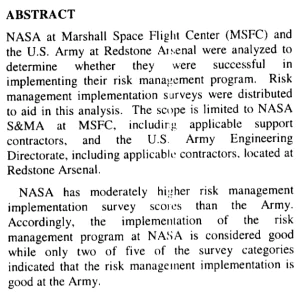 NASA and U.S. Army Comparison (excerpt) Essay Sample, Example