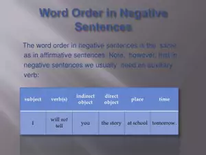 negative sentences