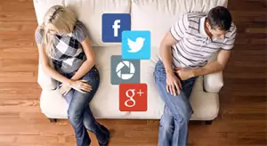 family separated by social media