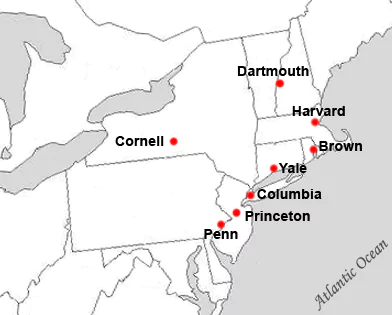 location of ivy league schools