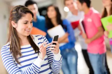 school girl with cell phone