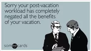 card about vacations and work