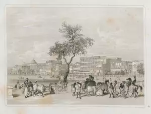 A view of the “Esplanade," from Charles D’Oyly’s Views of Calcutta and its Environs (1848).