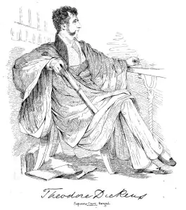 Lithographic print of Theodore Dickens, one of the identified members. From C. Grant’s Lithographic Sketches of the Public Characters of Calcutta (ca. 1850).