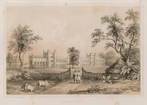 A view of Bishop’s College, founded in 1820, from Charles D’Oyly’s Views of Calcutta and its Environs (1848).