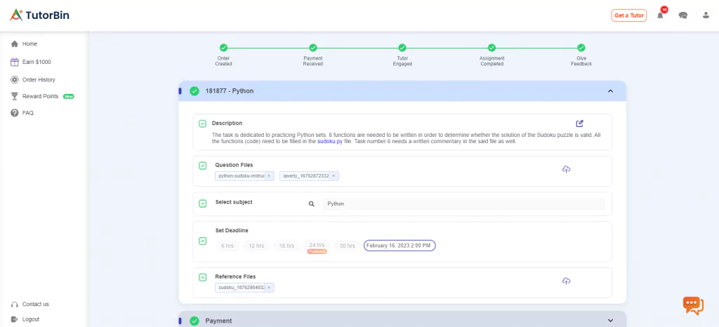A screenshot of our profile page at tutorbin