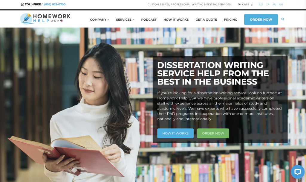 A screenshot of the HomeWorkHelpGlobal homepage