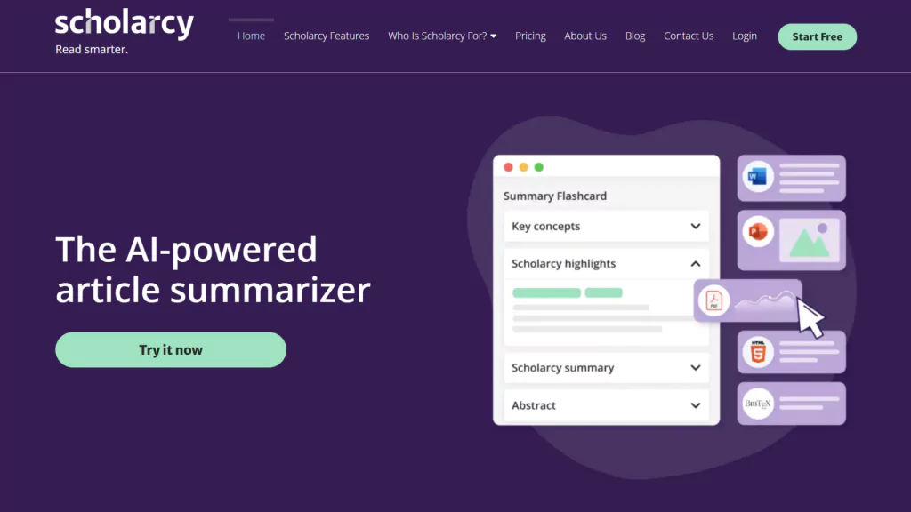 Scholarcy AI Review: Harnessing AI for Efficient Document Summarization