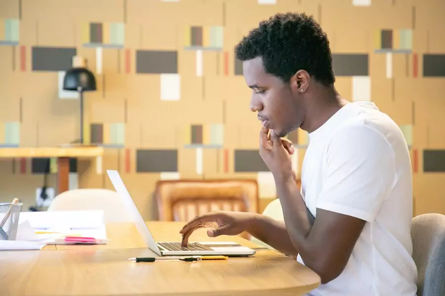 A student filling in the application form