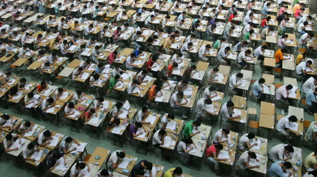 Students are taking the exam
