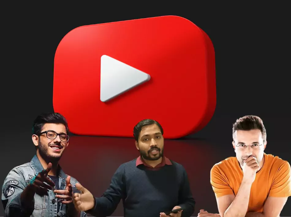 A collage of selected Indian YouTubers