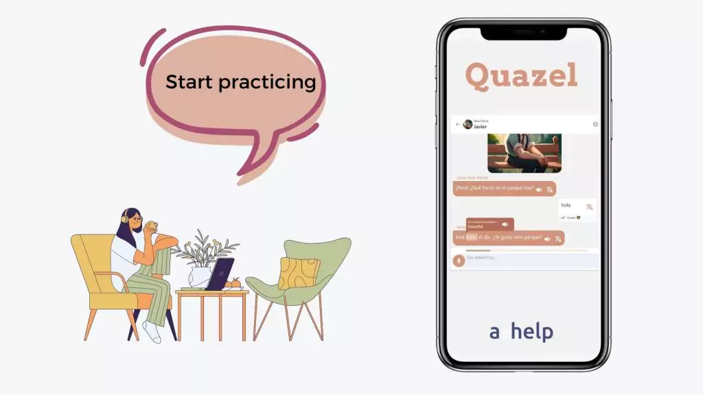 A screenshot of starting practicing at Quazel