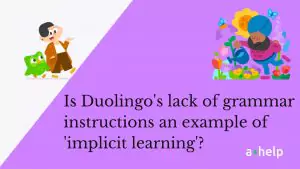 Is Duolingo's lack of grammar instructions an example of 'implicit learning'