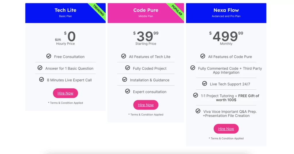 A screenshot of pricing at CodingParks Pricing 